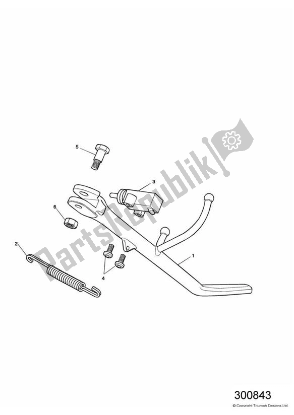 Alle onderdelen voor de Zij Stand van de Triumph America Carburettor 790 2002 - 2007